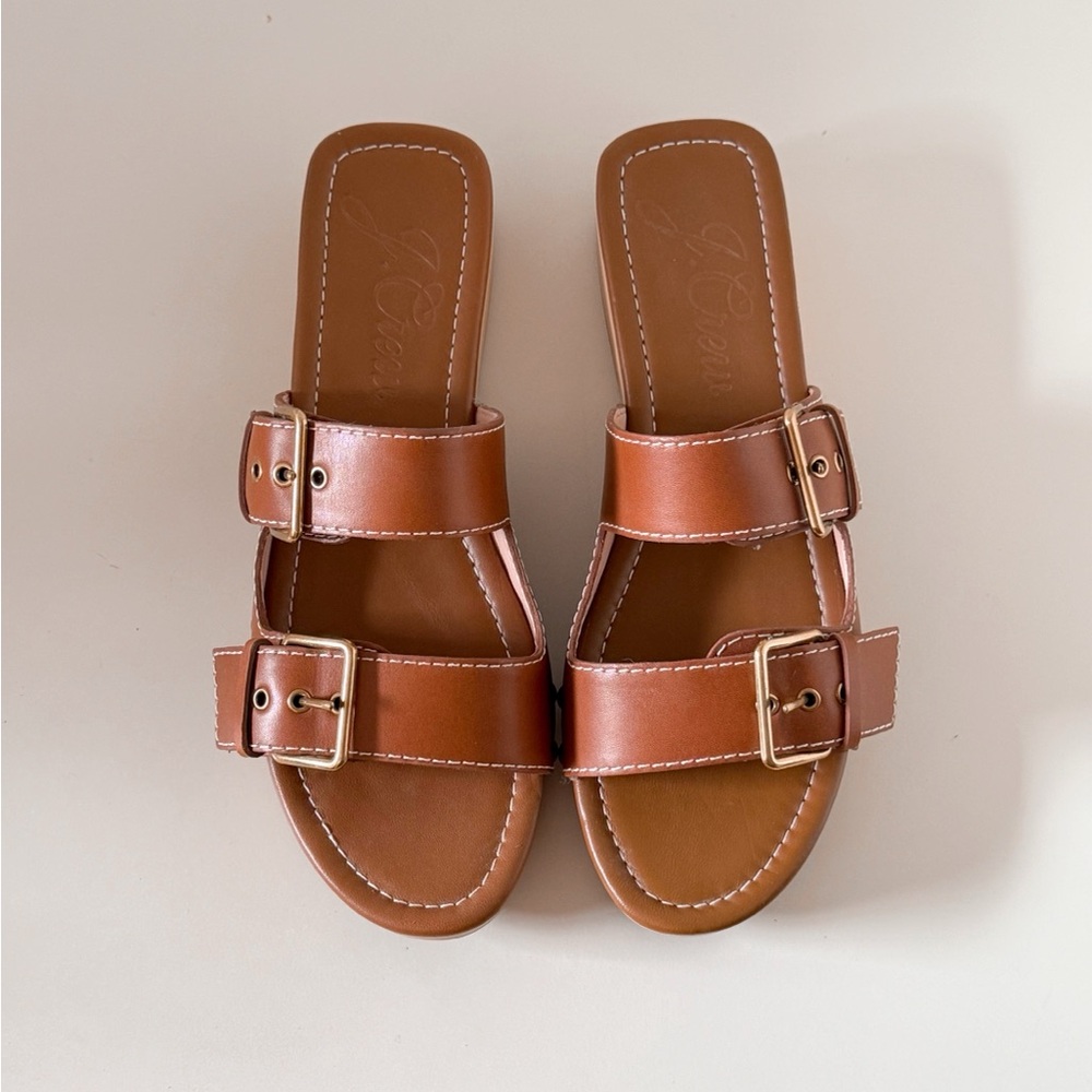 J. Crew Leather double buckle-strap sandals NWOB - Picture 2 of 4